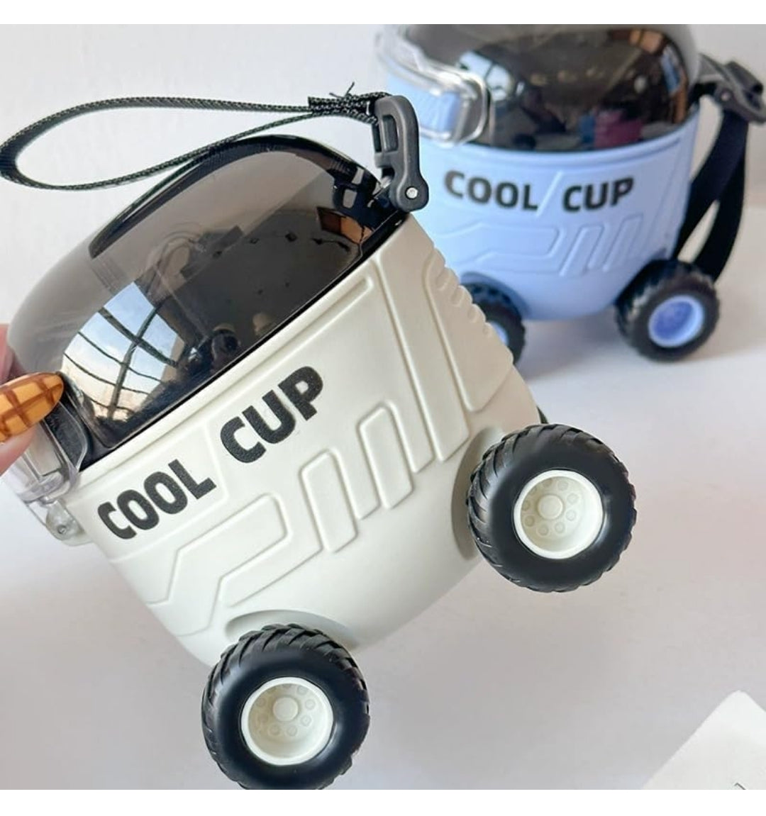 Cool Cup Car-Shaped Sipper Bottle with Wheels & Strap | Kids Travel Water Bottle