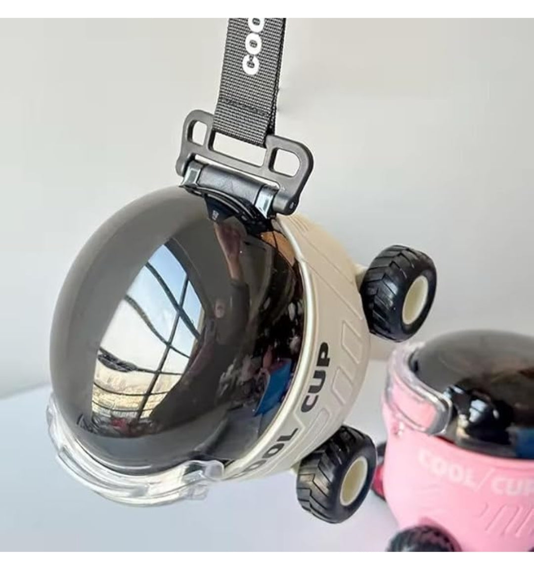 Cool Cup Car-Shaped Sipper Bottle with Wheels & Strap | Kids Travel Water Bottle