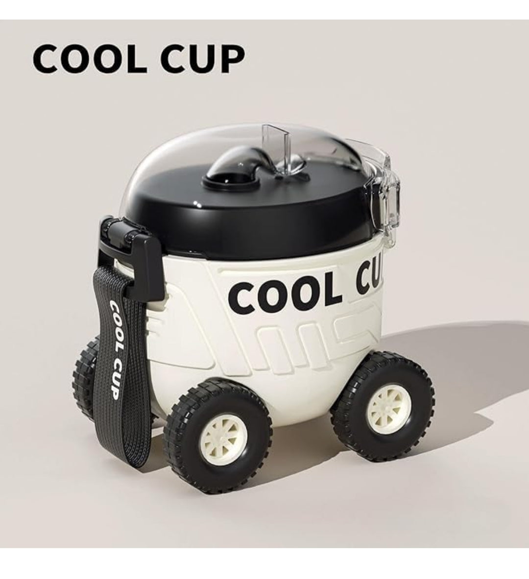Cool Cup Car-Shaped Sipper Bottle with Wheels & Strap | Kids Travel Water Bottle