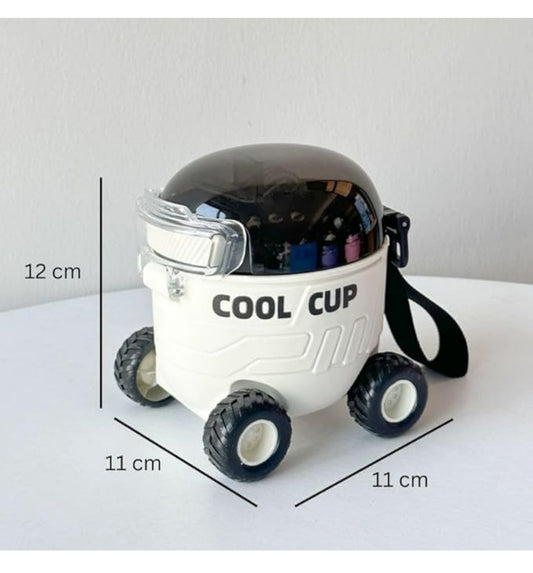 Cool Cup Car-Shaped Sipper Bottle with Wheels & Strap | Kids Travel Water Bottle