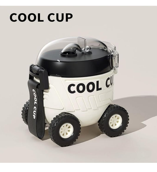 Cool Cup Car-Shaped Sipper Bottle with Wheels & Strap | Kids Travel Water Bottle