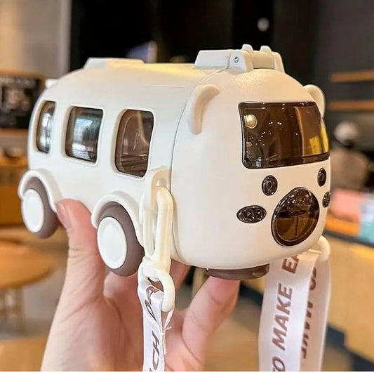 Cute Bear Bus Kids Water Bottle – 3D Cartoon Design